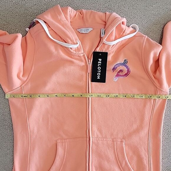 Peloton Ultimate Peach Lightweight Athletic Zip Hooded Jacket - Size Small - Picture 7 of 13